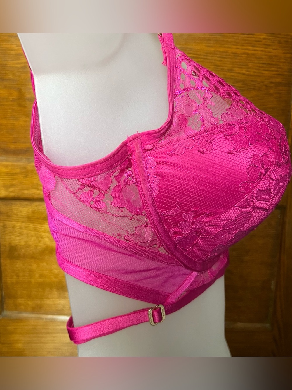Honey Birdette Fuchsia Lace Strappy Underwire Bra - Picture 5 of 8